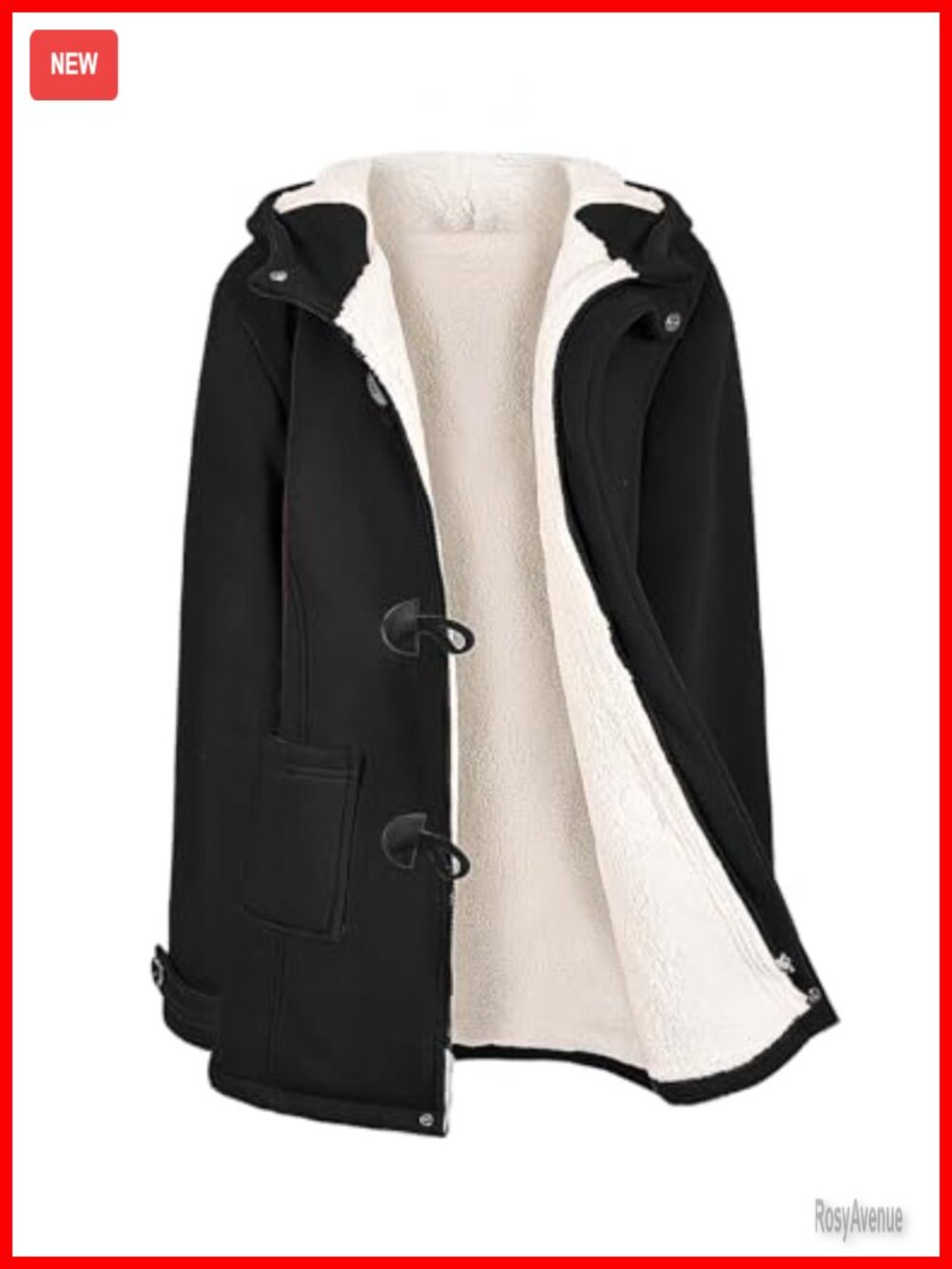 Fleece Lined Sherpa Winter Coat Warm Zip Up Hooded Jacket